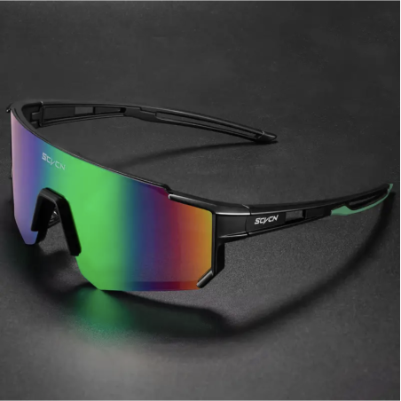 Okulary sportowe SCVN Spectrum Black – Czarna oprawka, wielokolorowa soczewka UV400